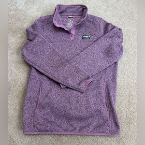 L.L. Bean Women's Pinkish Purple Front Snap Pullover Sweater